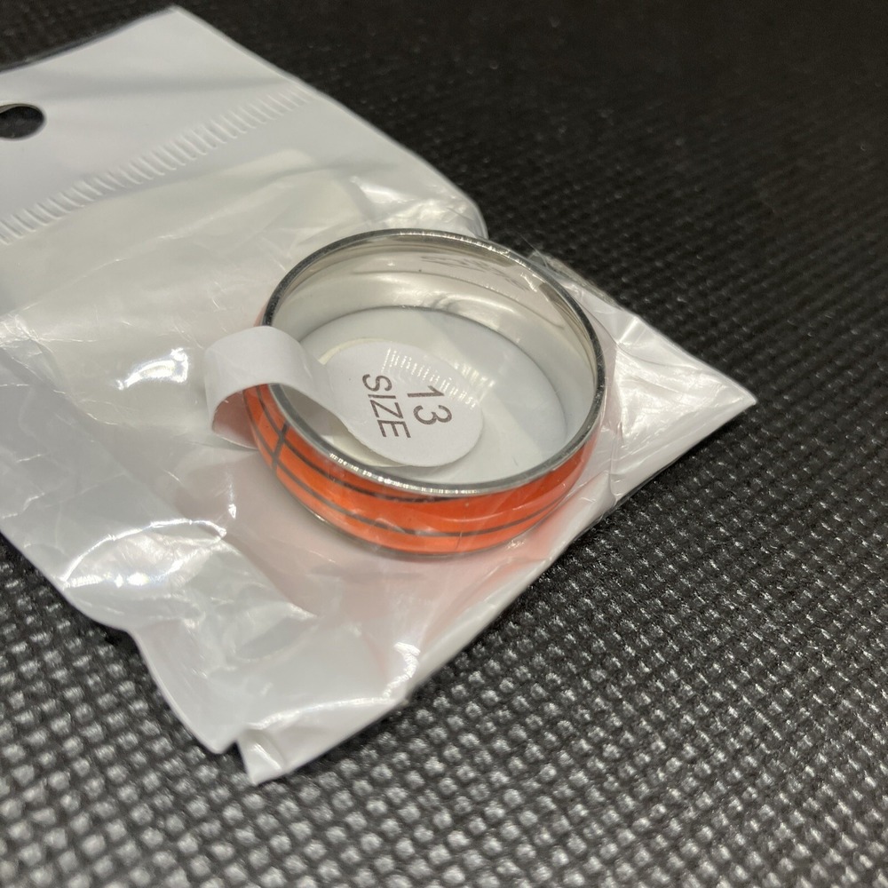 Jude Jewelers Basketball Ring Unisex Size 13 Orange Like New Stainless Steel